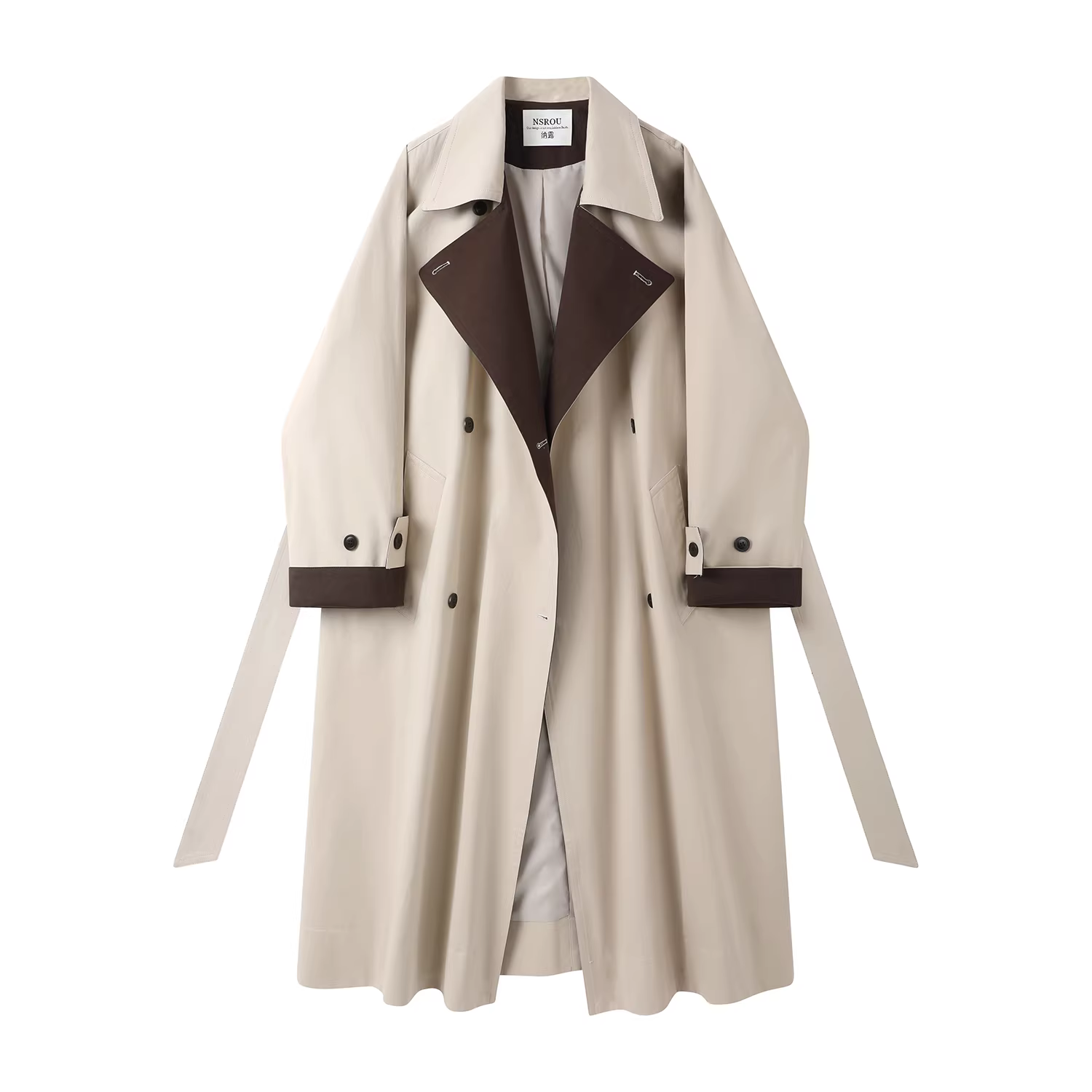 Phong cách Hàn Quốc, siêu phong cách, phong cách Anh, áo khoác dài dày dặn dành cho nữ, áo khoác dáng rộng cao cấp mùa thu.