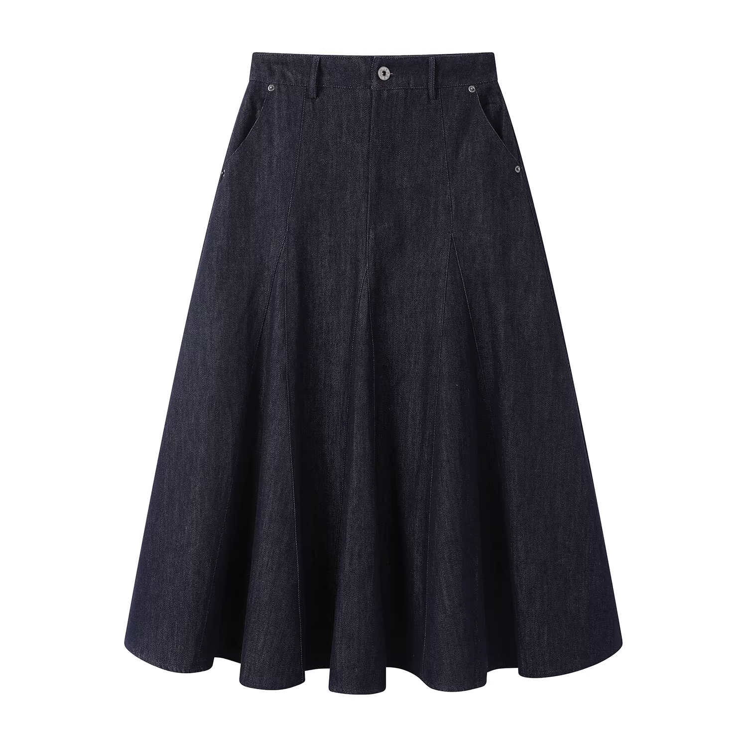 Váy denim dáng đuôi cá cao cấp, dài ngang đùi, eo cao, tôn dáng, dành cho nữ mùa thu, kiểu dáng chữ A, vạt rộng, tạo cảm giác sang trọng