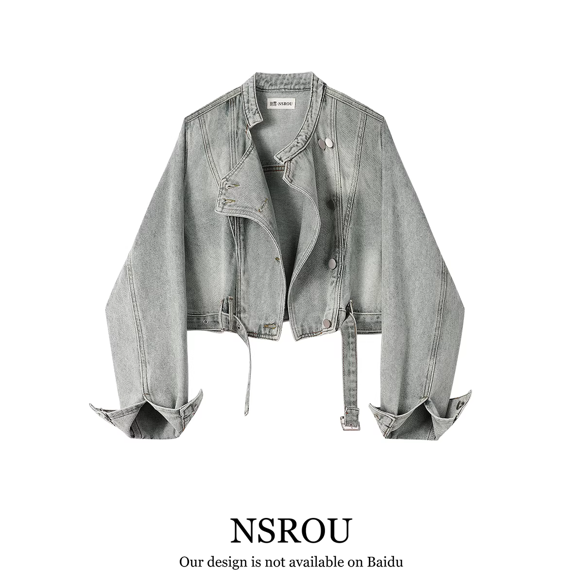 Áo khoác denim ngắn thiết kế theo phong cách retro Mỹ dành cho nữ, áo khoác đa năng thường ngày mới mùa xuân thu 2024