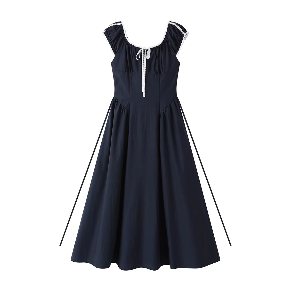 NSROU phong cách Pháp độc đáo và đẹp mắt váy không tay thắt nơ váy dài váy mùa hè mới của phụ nữ