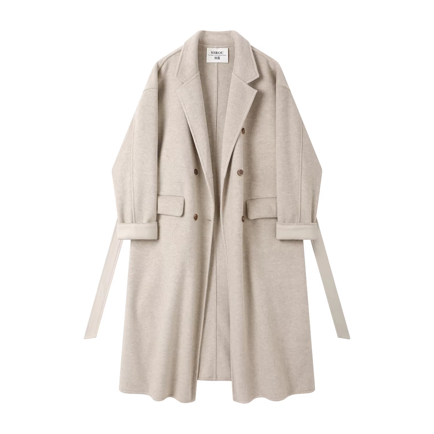 Áo khoác dạ len và cashmere kiểu Hàn Quốc thanh lịch, dáng trench coat dài trung bình, dày dặn, kiểu blazer dành cho nữ, mùa thu đông, kiểu mới