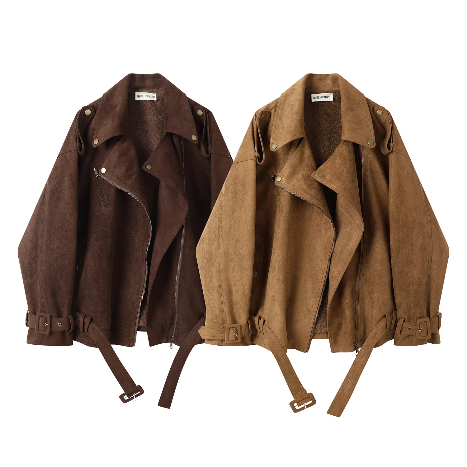 Áo khoác da ngắn phong cách retro Melard có lót lông cừu dành cho nữ mùa thu đông áo khoác phi công hàng đầu