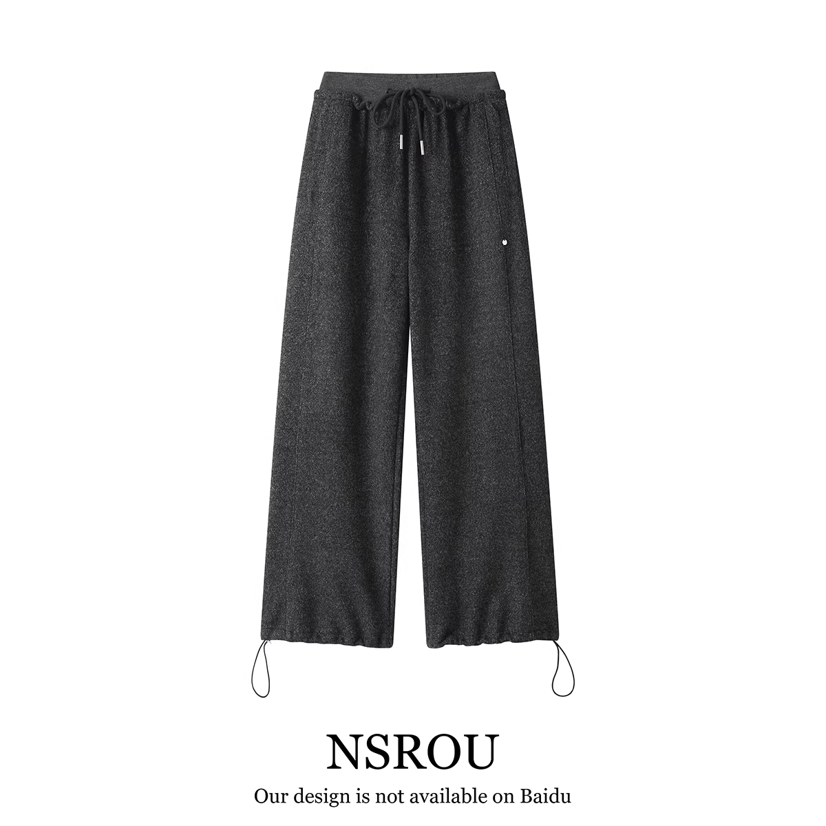 Quần thể thao ống đứng có lót lông cừu phong cách lười biếng NSROU dành cho nữ, quần jogger ống rộng mùa thu đông, quần dài gạo nếp