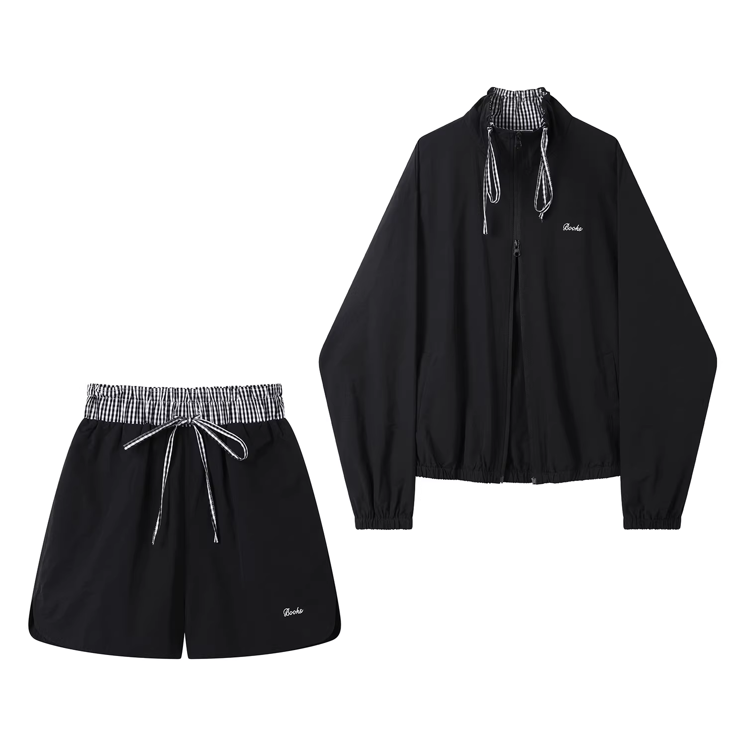 Bộ đồ hai mảnh áo khoác ngắn cổ đứng và chân váy thời trang, phong cách dành cho nữ, bộ trang phục mùa thu mới.