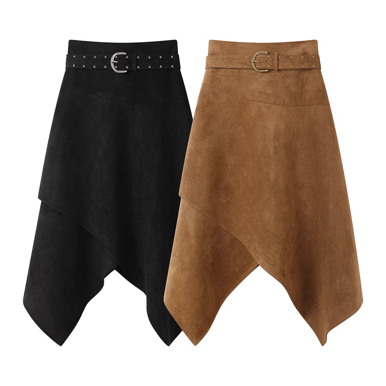 Váy da lộn kiểu cổ điển Mỹ dành cho nữ, váy bút chì dáng chữ A eo cao mới mùa thu giúp thon gọn.