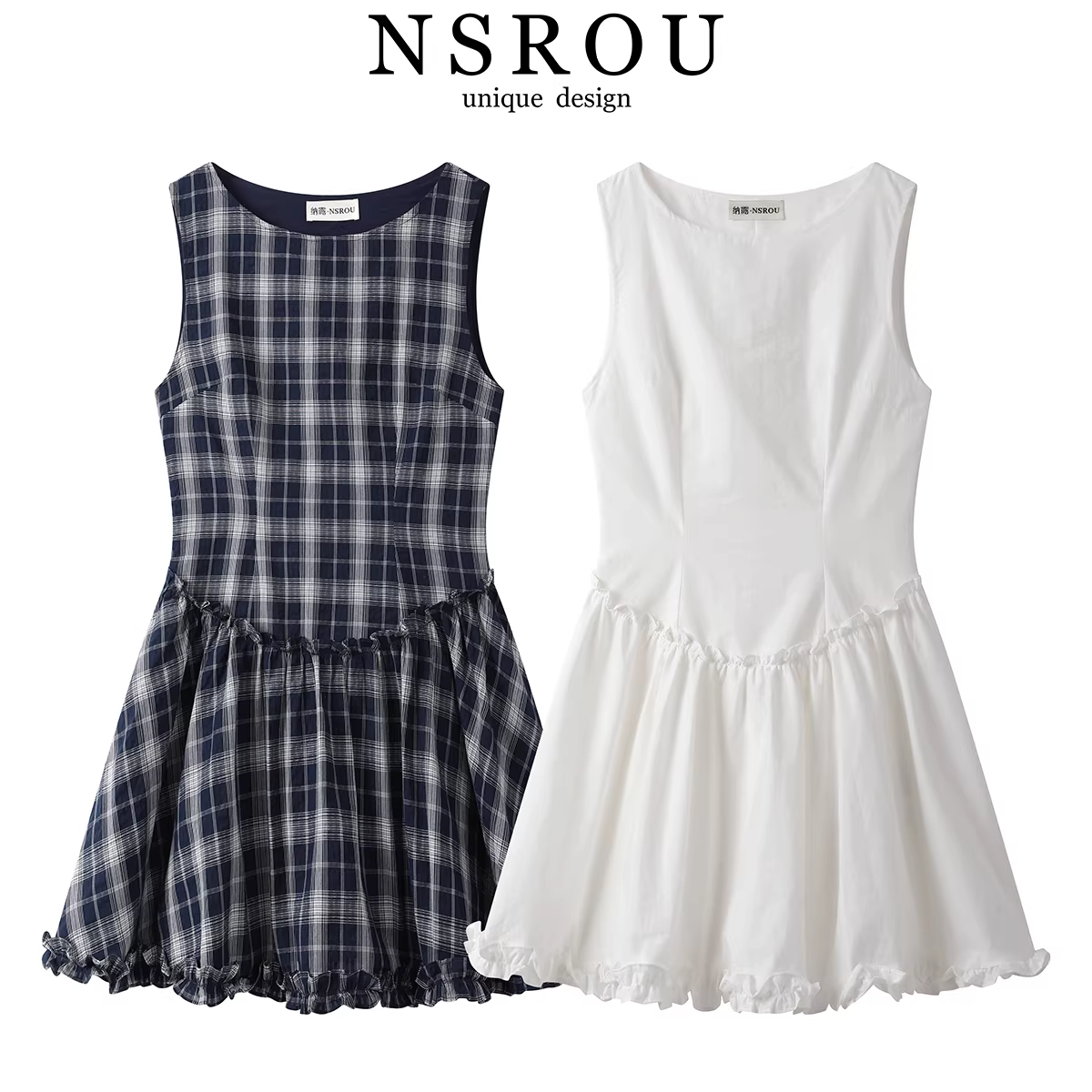 Đầm vest không tay kiểu cổ điển kiểu Pháp chắp vá váy mùa hè kiểu dáng mới của phụ nữ váy công chúa nhỏ nhắn