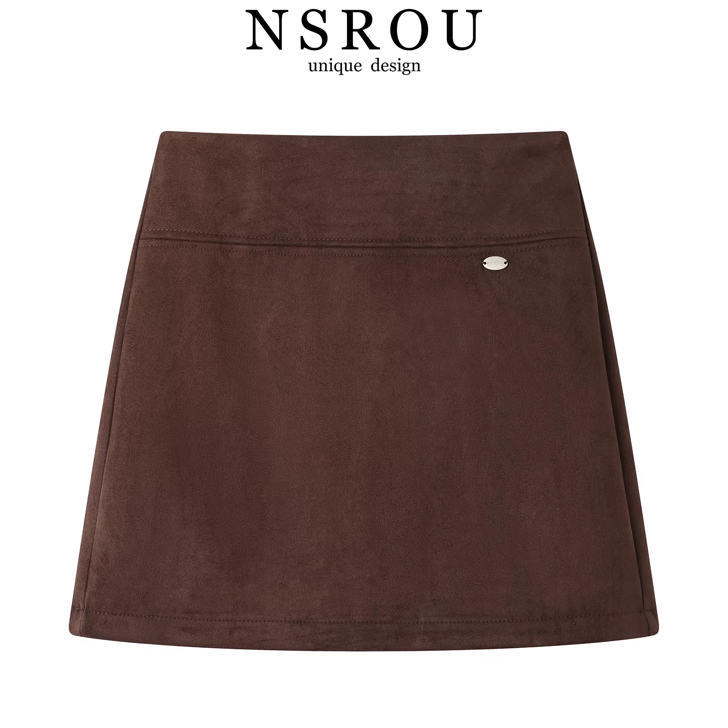 Váy da lộn phong cách retro Mỹ dành cho nữ, váy mini ôm sát dáng chữ A chống lộ eo cao, dáng ôm, mùa thu sớm