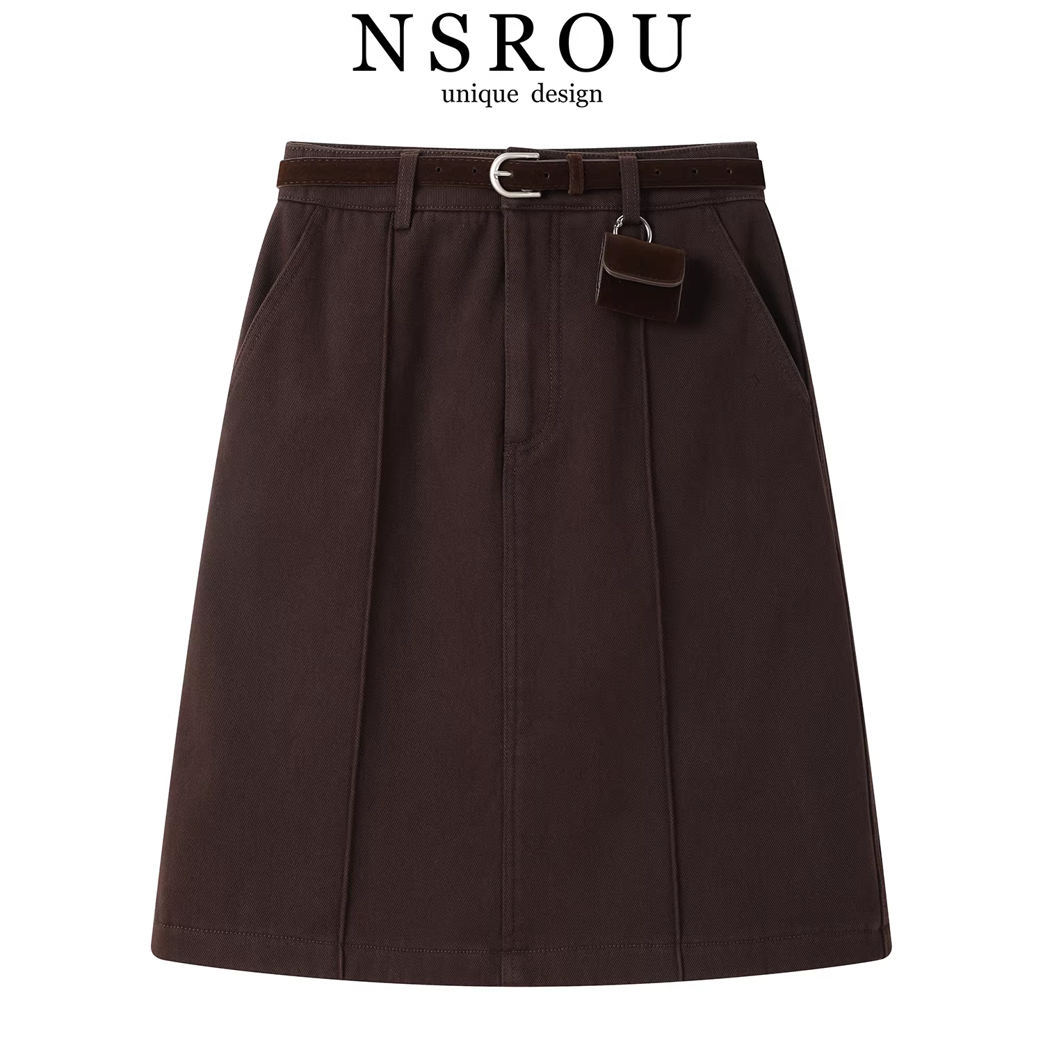 Váy denim ôm dáng phong cách retro Mỹ dành cho nữ, váy bút chì lót lông cừu mùa đông, váy dài vừa phải dáng thẳng.