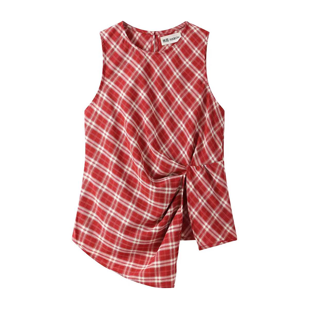 Áo vest kẻ sọc xếp ly kiểu retro Hàn Quốc dành cho nữ, áo kiểu dáng mới mùa hè độc đáo