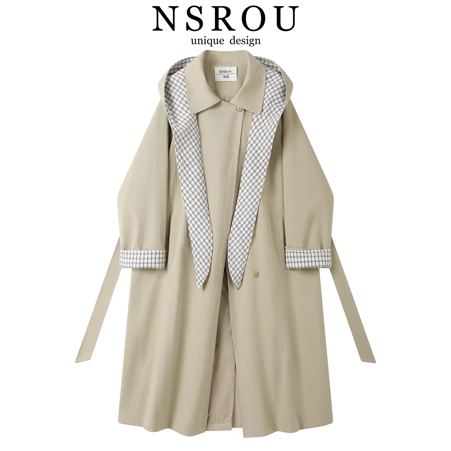 Áo khoác có mũ trùm đầu phong cách Hepburn cao cấp, phong cách Hàn Quốc, phối màu trơn, kiểu Anh, dành cho phụ nữ nhỏ nhắn, áo khoác đầu thu.