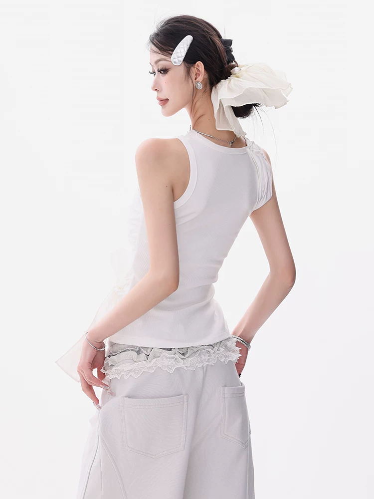 Đảo ABWEAR Wanyou - Áo yếm thiết kế dây đeo hình con bướm nguyên bản dành cho nữ, áo không tay ôm vừa vặn mùa hè mới