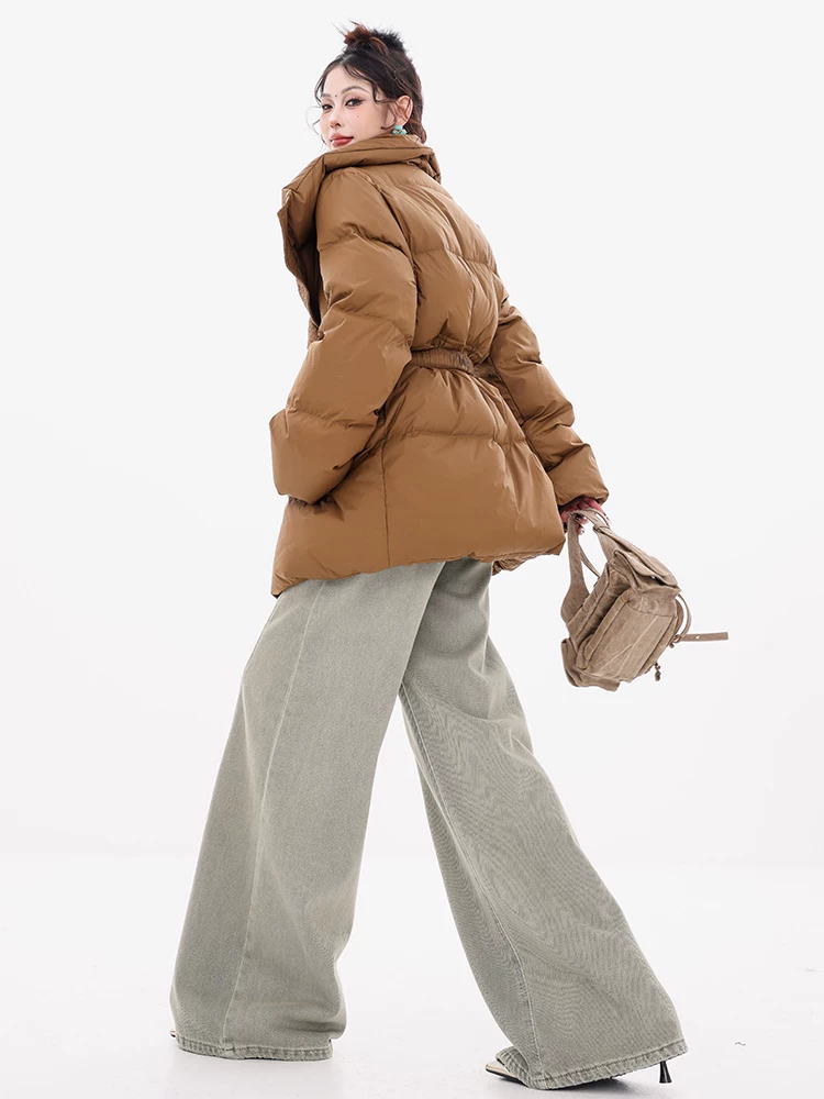 ABWEAR Zurich Winter - Áo khoác lông vịt trắng phong cách Chanel nguyên bản dành cho nữ, áo khoác ấm dáng rộng mới mùa đông