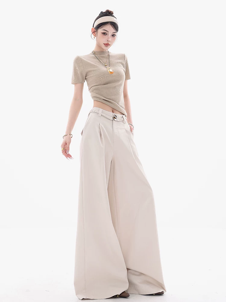 Quần suông xếp ly thiết kế tối giản ABWEAR - Mẫu mới hè 2025 dành cho nữ