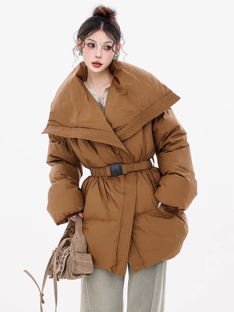 ABWEAR Zurich Winter - Áo khoác lông vịt trắng phong cách Chanel nguyên bản dành cho nữ, áo khoác ấm dáng rộng mới mùa đông