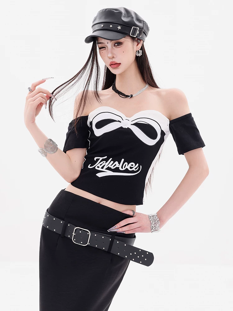 ABWEAR Sweet Contrast - Áo yếm có nơ thiết kế nguyên bản dành cho nữ Áo lót bên trong vừa vặn