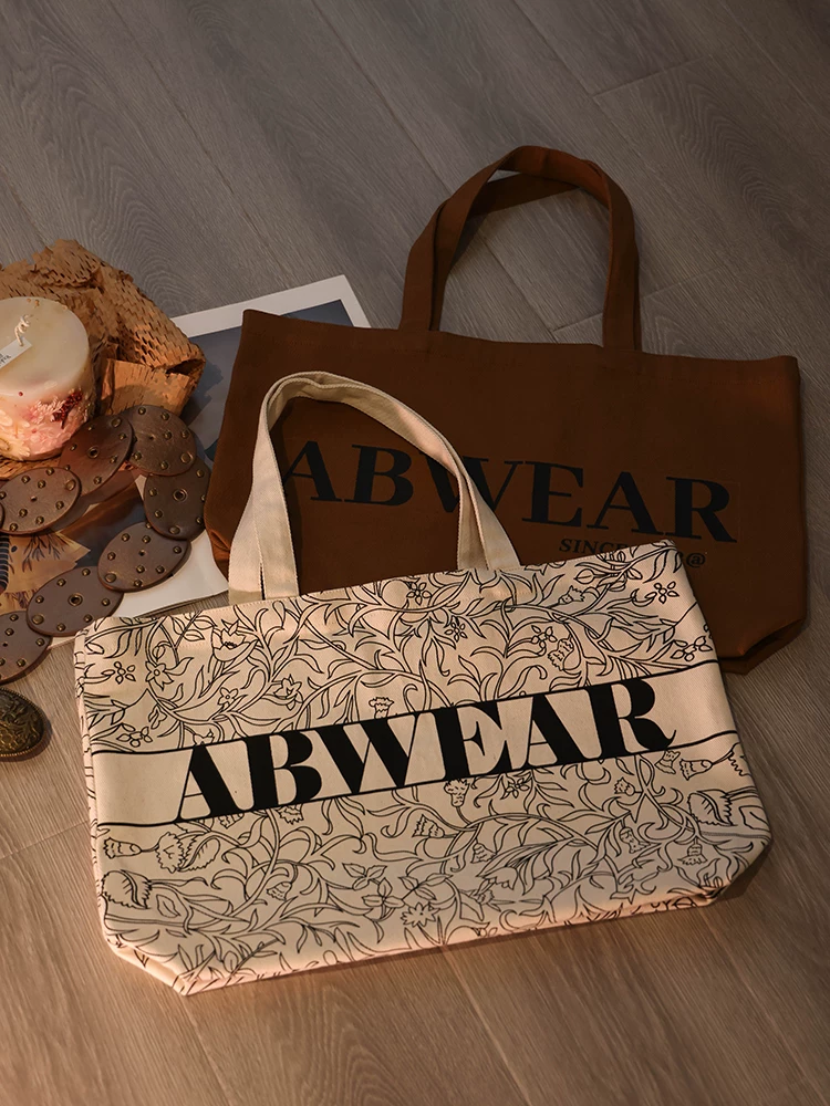 ABWEAR nguyên bản retro quần áo công sở thông thường túi vải canvas sức chứa lớn dành cho nữ 2024 túi đeo chéo cao cấp mới