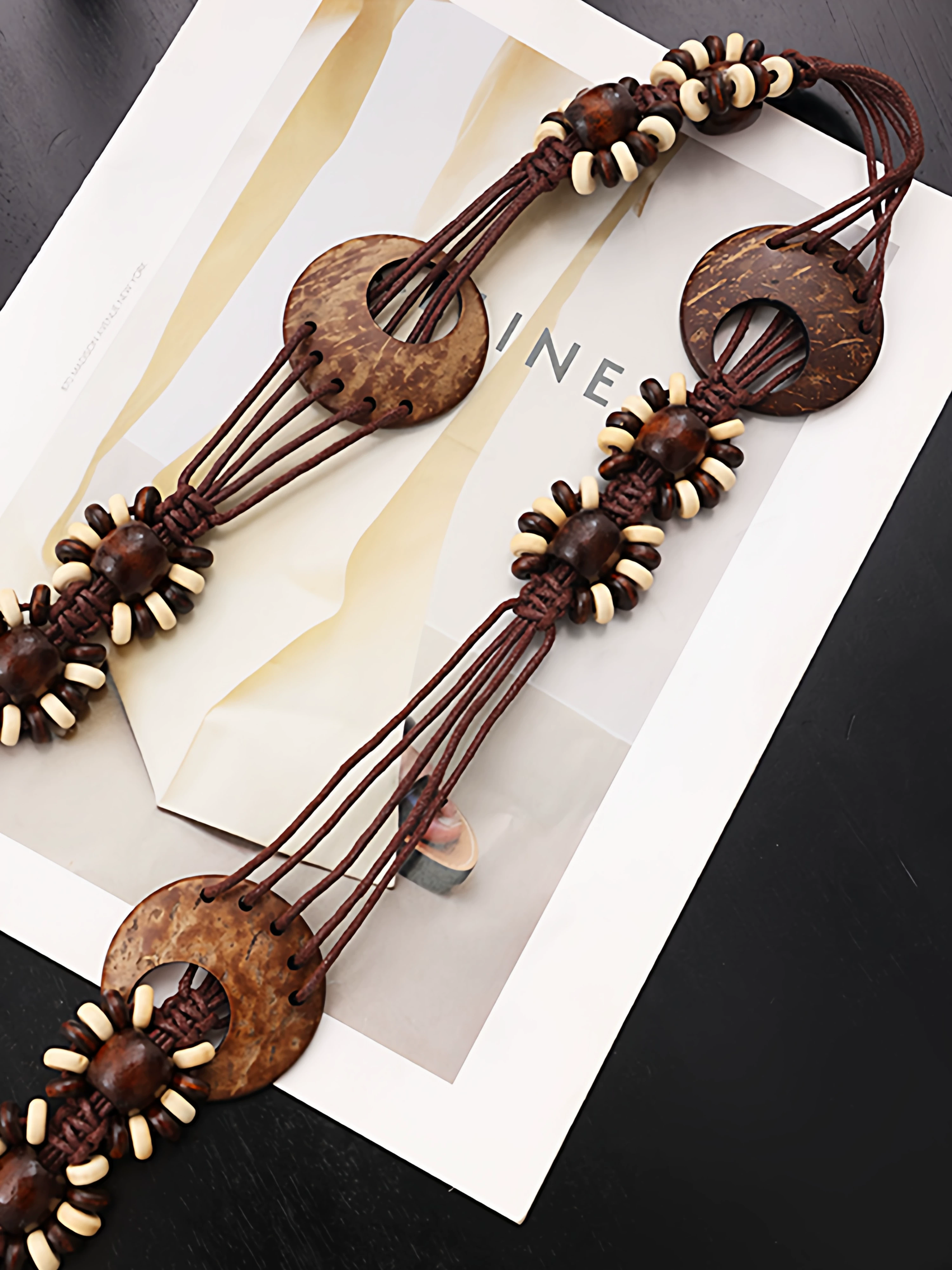 Thắt lưng phong cách dân tộc Bohemian nguyên bản của ABWLR dành cho nữ, Thắt lưng trang trí đa năng, Xu hướng dây thắt lưng thích hợp.