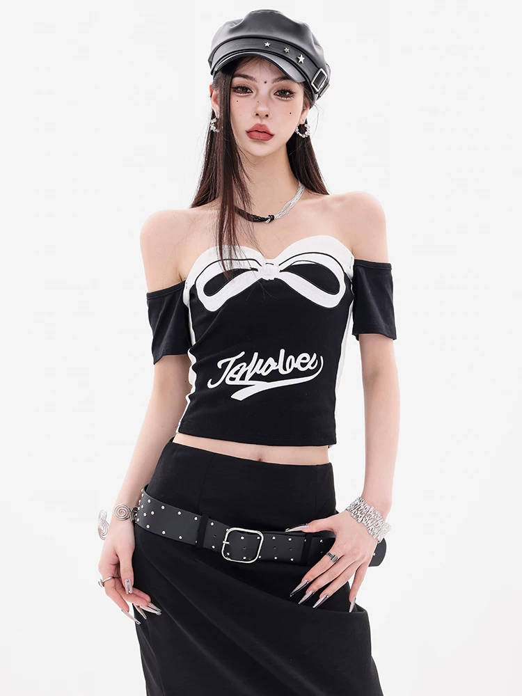ABWEAR Sweet Contrast - Áo yếm có nơ thiết kế nguyên bản dành cho nữ Áo lót bên trong vừa vặn