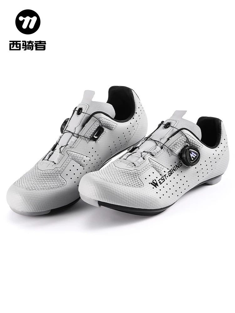 Giày đi xe đạp West Rider, giày khóa dành cho xe đạp đường trường, mẫu dành cho nam và nữ, giày xe đạp khóa xoay đế cứng, giày đi xe đạp chuyên nghiệp.