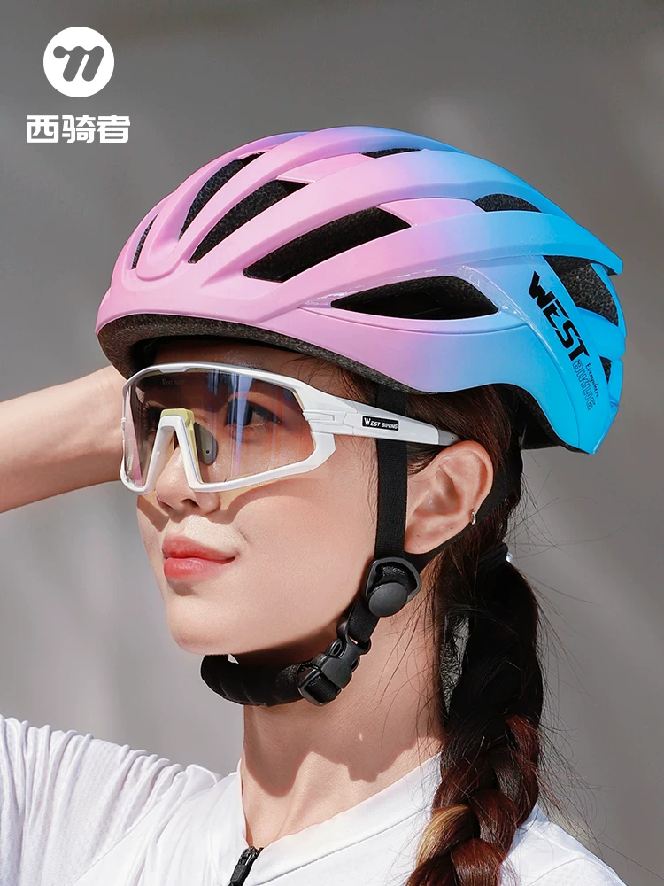 Mũ bảo hiểm đi xe đạp West Rider, mũ bảo hiểm một mảnh, siêu nhẹ và thoáng khí, xe đạp leo núi, mũ bảo hiểm xe đạp đường trường, đi lại cho nam và nữ
