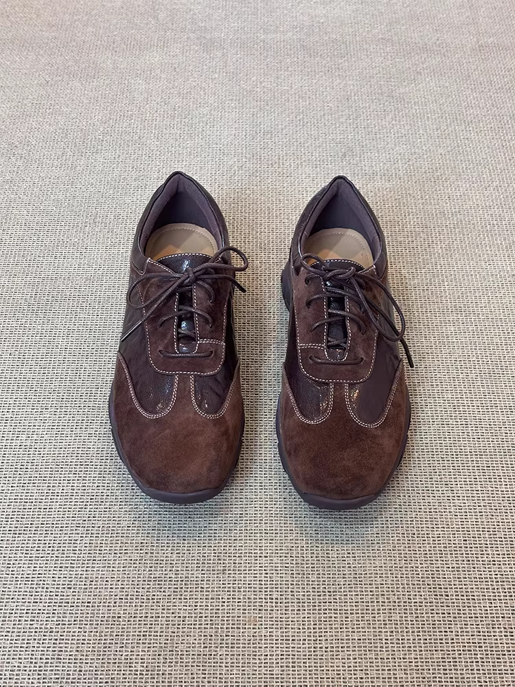 Phiên bản da cừu ~ Giày thể thao thông thường bằng da thật dành cho nữ, phong cách cổ điển, cổ sâu, đế mềm, giày tập luyện mới của Đức, giày đơn thời trang cho mọi mùa.