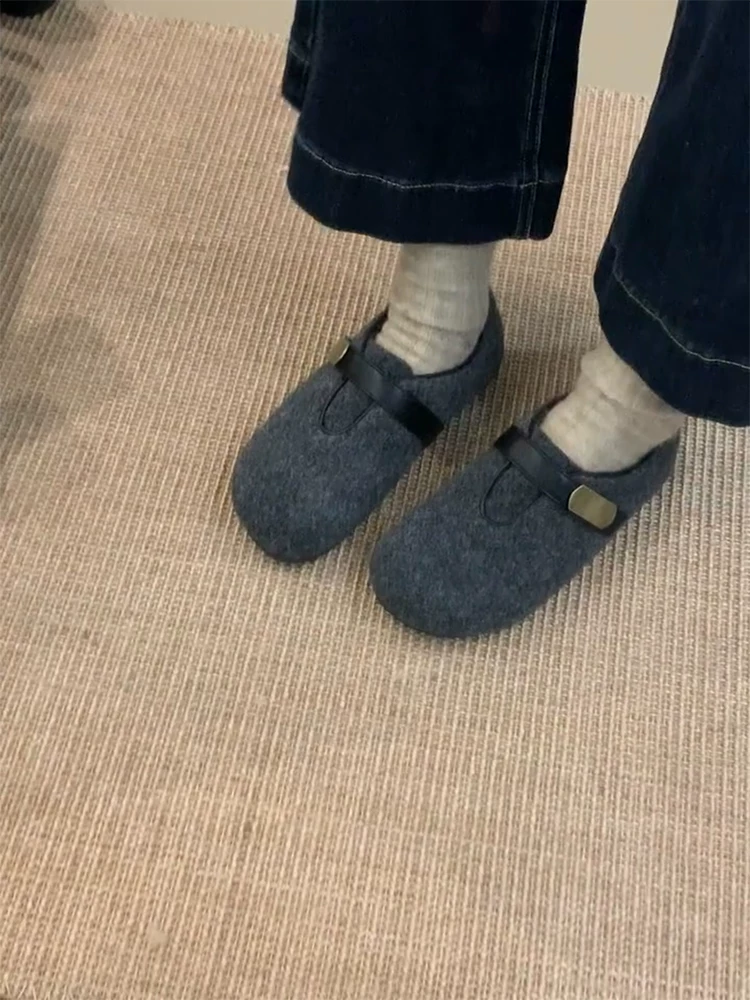Phiên bản da cừu~ Giày Birkenstock lót lông cừu kiểu cổ điển Hàn Quốc nhẹ nhàng và thoải mái, có tác dụng giảm béo dành cho nữ với khả năng tăng chiều cao ẩn, giày đế bằng lông ấm áp