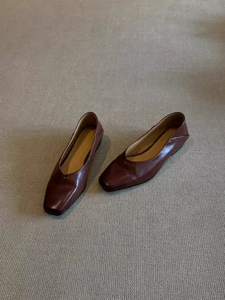 Phiên bản da cừu ~ Giày lười da thật kiểu dáng tối giản, giày lười đế thấp, giày lười cổ điển dành cho nữ, giày da nhỏ.