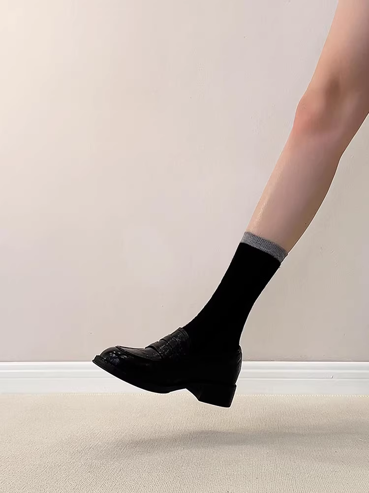 Phiên bản da cừu ~ Giày lười da thật phong cách cổ điển của Anh, giày da nhỏ đế mềm mũi tròn kiểu dáng thanh lịch