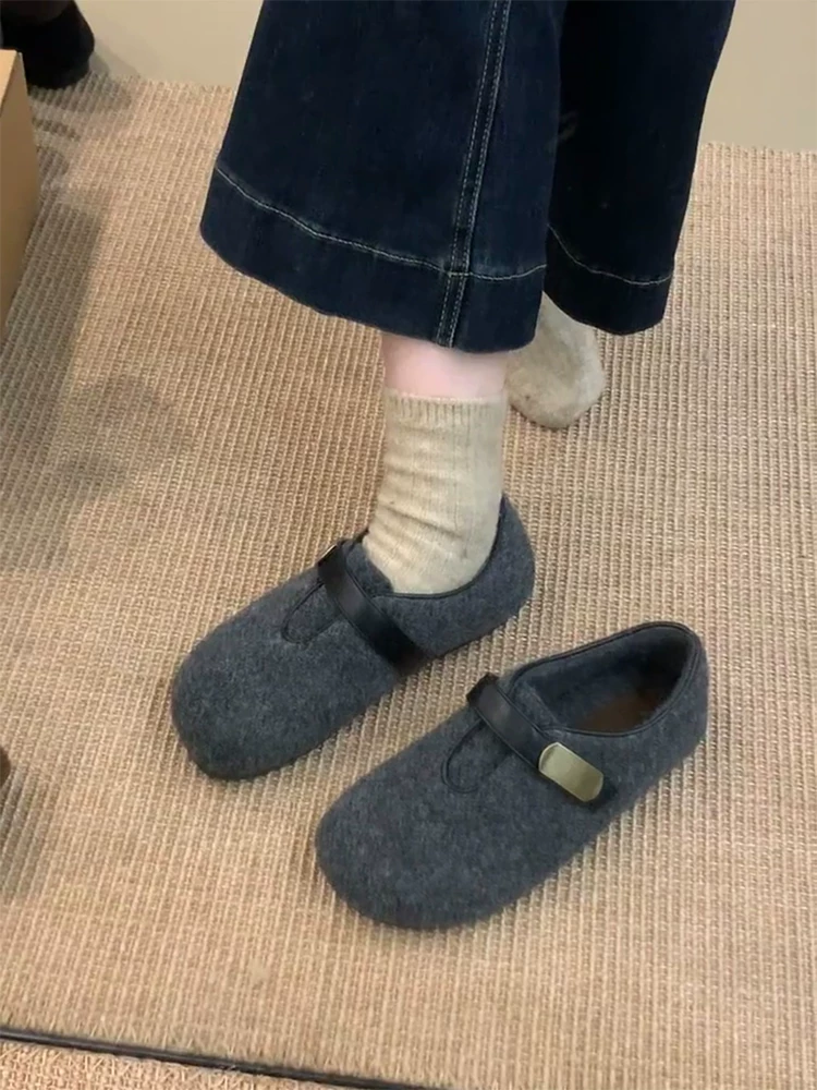 Phiên bản da cừu~ Giày Birkenstock lót lông cừu kiểu cổ điển Hàn Quốc nhẹ nhàng và thoải mái, có tác dụng giảm béo dành cho nữ với khả năng tăng chiều cao ẩn, giày đế bằng lông ấm áp