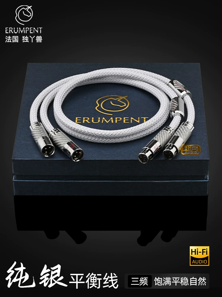 Cáp âm thanh cân bằng XLR nam sang nữ bằng bạc nguyên chất, cáp kết nối bộ trộn âm thanh