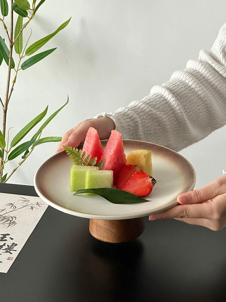 Đĩa sứ cổ điển tinh xảo, đĩa đựng trà bánh chân cao, đĩa tráng miệng kiểu Trung Quốc, đĩa trái cây để bàn cà phê, đĩa tráng miệng, đĩa trái cây cao cấp.
