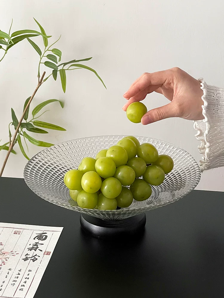 Khay đựng trái cây thủy tinh pha lê họa tiết ca rô cổ điển, khay đựng trái cây bàn cà phê cao cấp, giỏ trái cây tinh tế, khay trưng bày kẹo và đồ ăn nhẹ