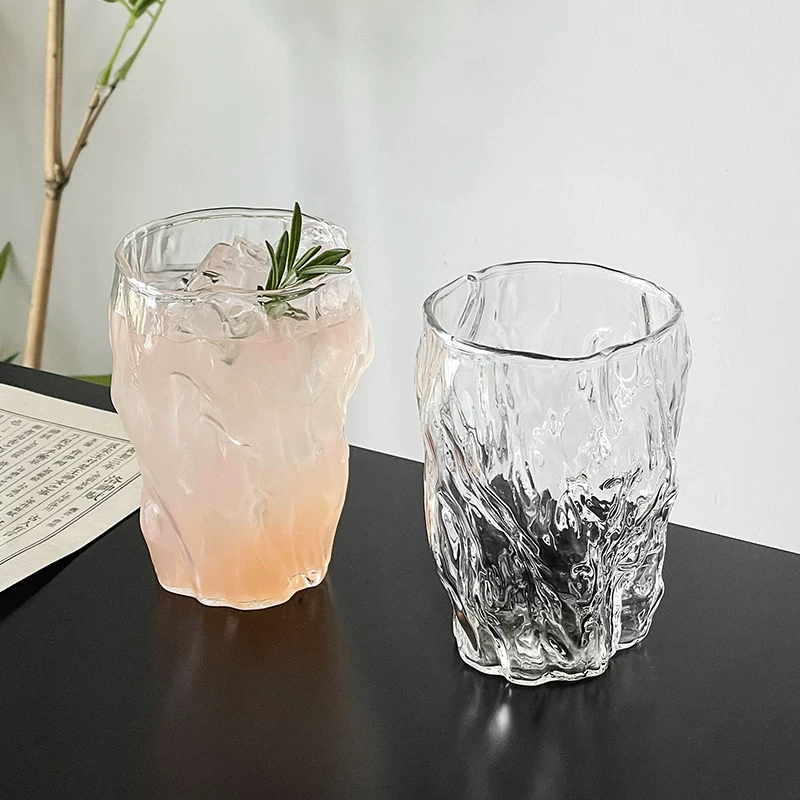 Ly thủy tinh xếp ly thiết kế độc đáo, làm thủ công, chịu nhiệt, dùng làm ly cà phê, ly nước ép, ly đồ uống, ly rượu.