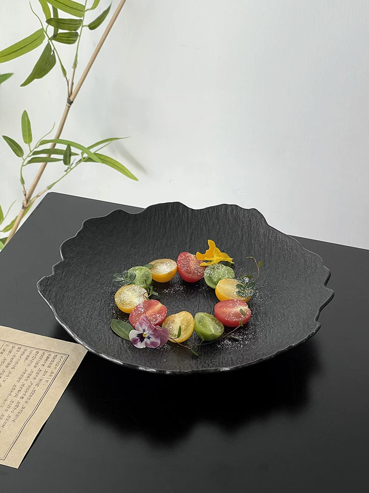 Đĩa gốm có họa tiết đá không đều, đĩa trái cây tinh tế, đĩa tráng miệng trà chiều, đĩa trưng bày, đĩa trái cây, đĩa cổ điển.