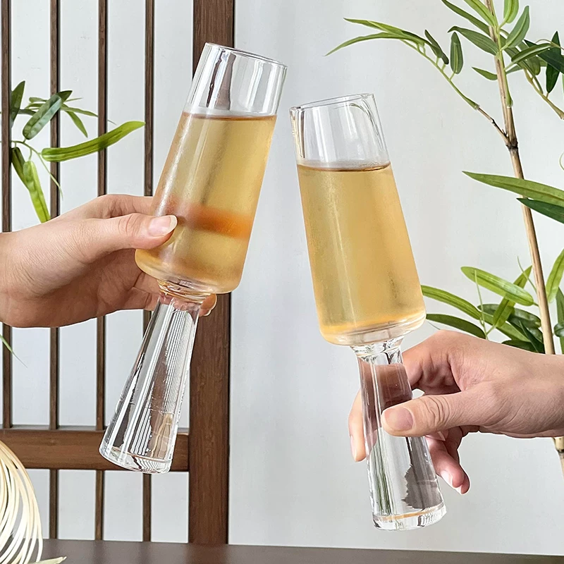 Ly uống nước kiểu Trung Quốc mới hình ngọn đuốc, ly thủy tinh thẩm mỹ cao, ly nước có ga, ly cocktail, ly trà lạnh, ly đựng đồ uống.