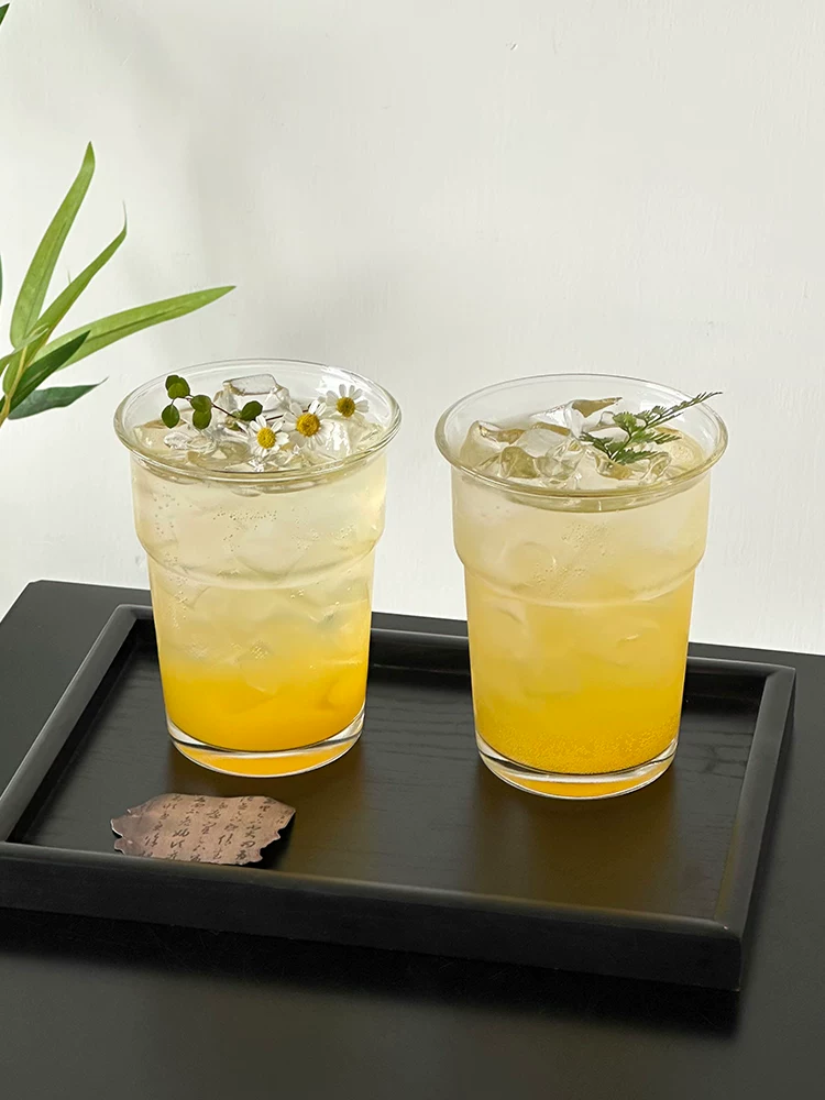Ly thủy tinh trong suốt dáng loe, thiết kế thời trang, ly đựng đồ uống cao cấp, ly nước có ga dung tích lớn, ly nước ép, ly cà phê.