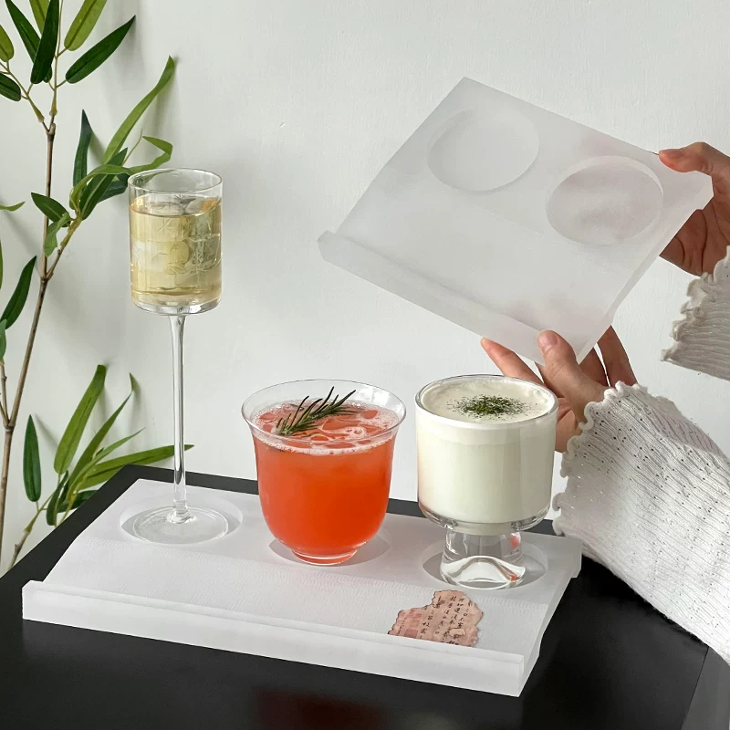 Bộ dụng cụ uống trà kiểu Trung Quốc mới, khay đục lỗ sáng tạo, một khay đựng ba loại đồ uống, đĩa trà chiều, bộ khay trà nhà trà