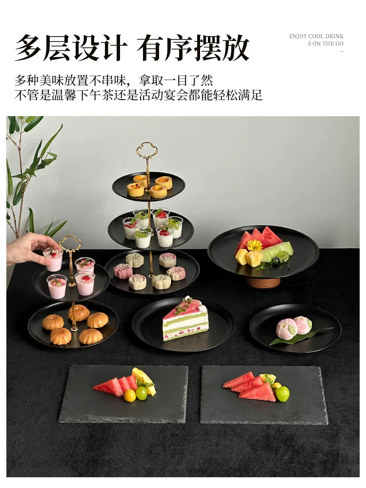Kệ trưng bày bánh ngọt nhiều tầng, khay bánh, đĩa trái cây, giá đựng đồ ăn nhẹ, trang trí bàn trà chiều