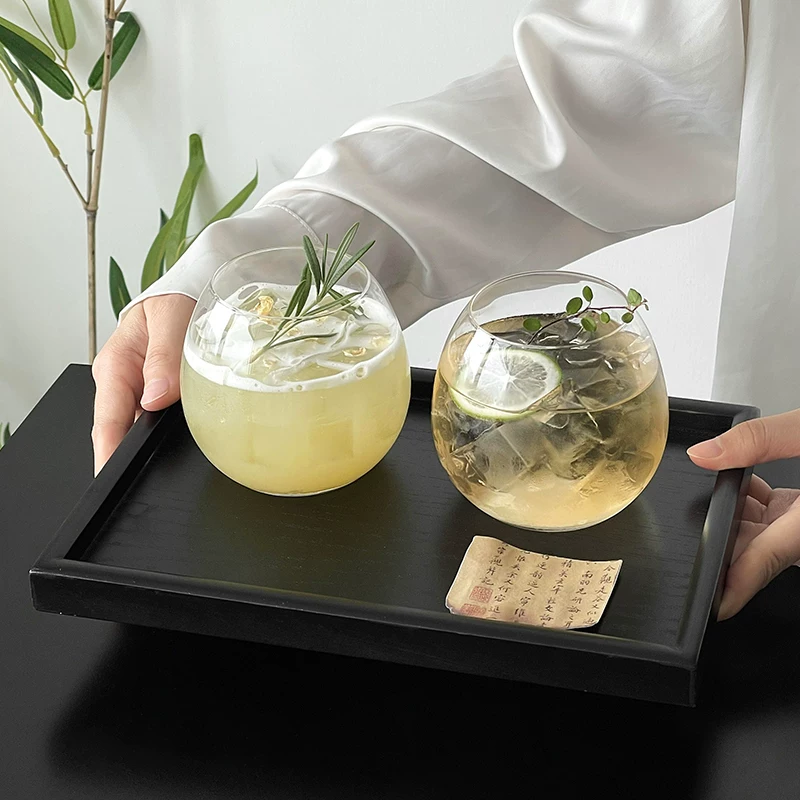 Ly thủy tinh tròn sáng tạo, ly sinh tố, ly cocktail sang trọng, ly cà phê cao cấp, ly uống nước, ly đựng đồ uống
