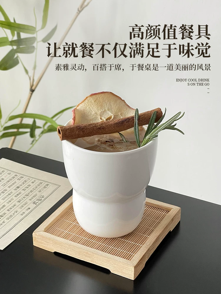 Cốc cà phê gốm sứ đã qua sử dụng, cốc nghệ thuật latte trắng kiểu Mỹ của Úc, bộ đồ ăn độc đáo, cốc, bộ tách trà chiều và đĩa.