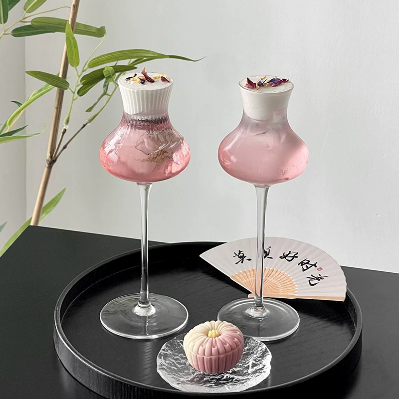 Ly uống rượu hình eo cổ điển, cốc trà và rượu kiểu Trung Quốc mới, cốc nếm thử sáng tạo cao cấp, cốc cocktail, cốc cà phê.
