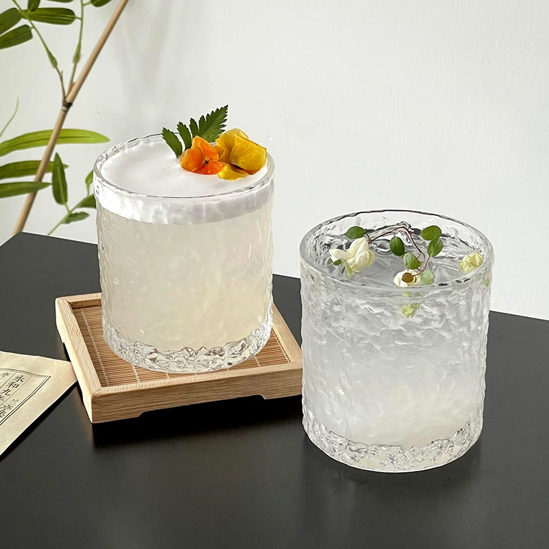Cốc thủy tinh trong suốt có họa tiết sông băng pha lê, được thiết kế đặc biệt để uống trà và rượu nhẹ, cốc đựng đồ uống, cốc đựng nước trái cây, cốc đựng cà phê, cốc đựng nước.