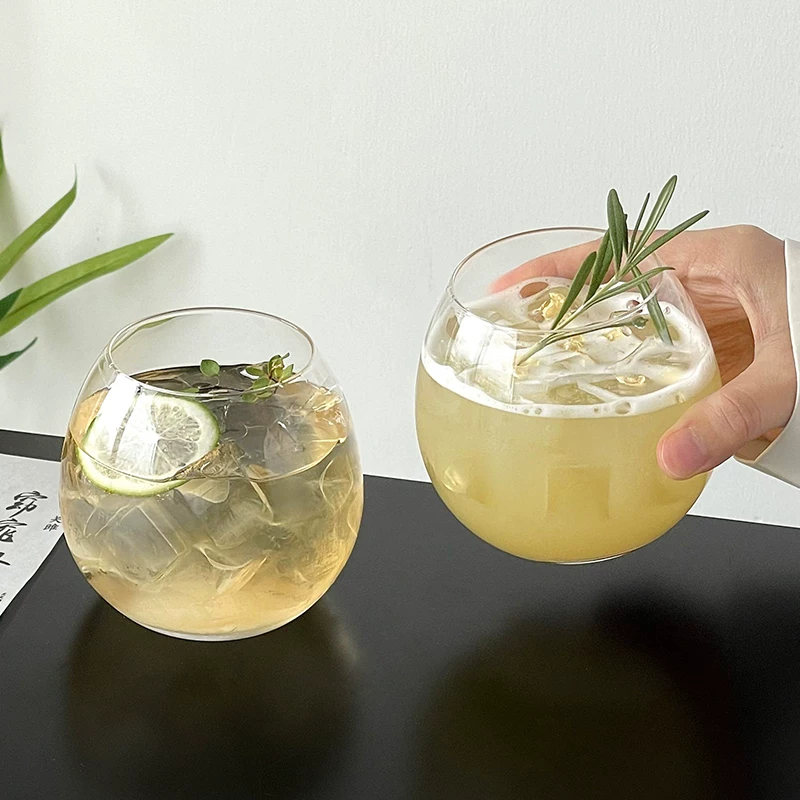 Ly thủy tinh tròn sáng tạo, ly sinh tố, ly cocktail sang trọng, ly cà phê cao cấp, ly uống nước, ly đựng đồ uống