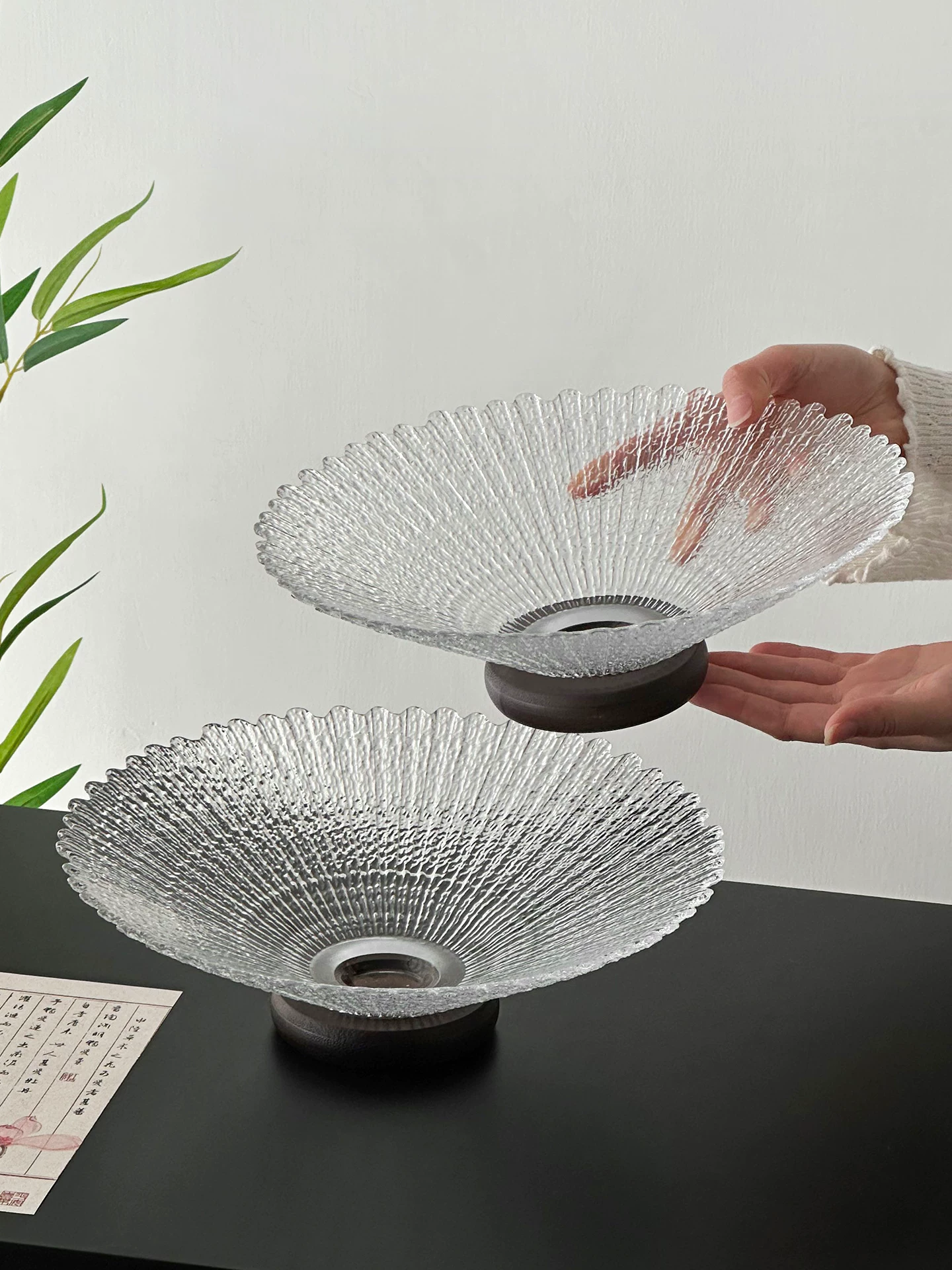 Đĩa đựng trái cây thủy tinh phong cách cổ điển Trung Quốc, khay đựng trái cây tinh tế và cao cấp, khay trưng bày đồ ăn nhẹ trên bàn cà phê, khay đựng cam bergamot.