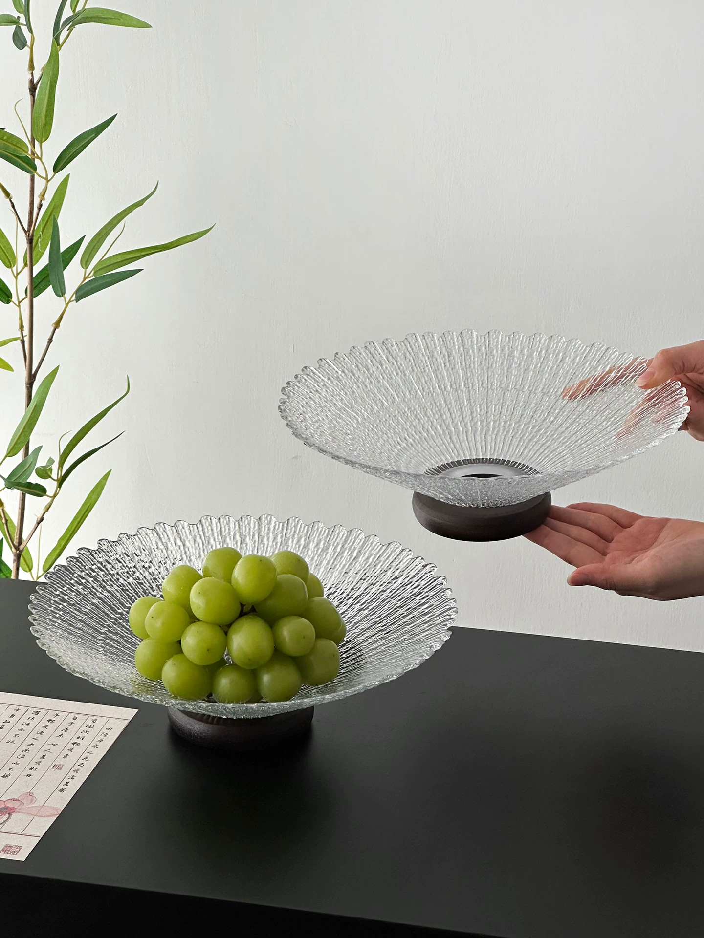 Đĩa đựng trái cây thủy tinh phong cách cổ điển Trung Quốc, khay đựng trái cây tinh tế và cao cấp, khay trưng bày đồ ăn nhẹ trên bàn cà phê, khay đựng cam bergamot.