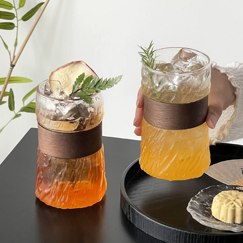 Cốc thủy tinh bọc tre chống nóng và chống bỏng kiểu Nhật, cốc cà phê thẩm mỹ cao, cốc trà, cốc nước sáng tạo, cốc đựng đồ uống.