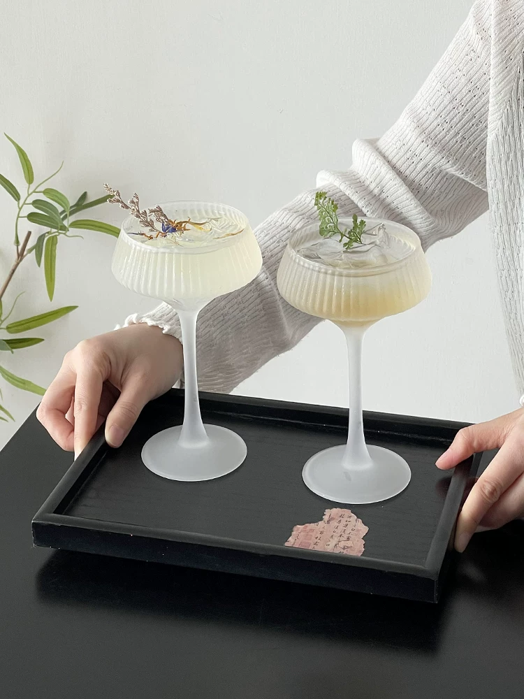 Ly thủy tinh mờ đã qua sử dụng, miệng nhỏ, ly cocktail sang trọng, cốc phiên bản đặc biệt, ly trà và rượu sáng tạo, ly sâm panh.