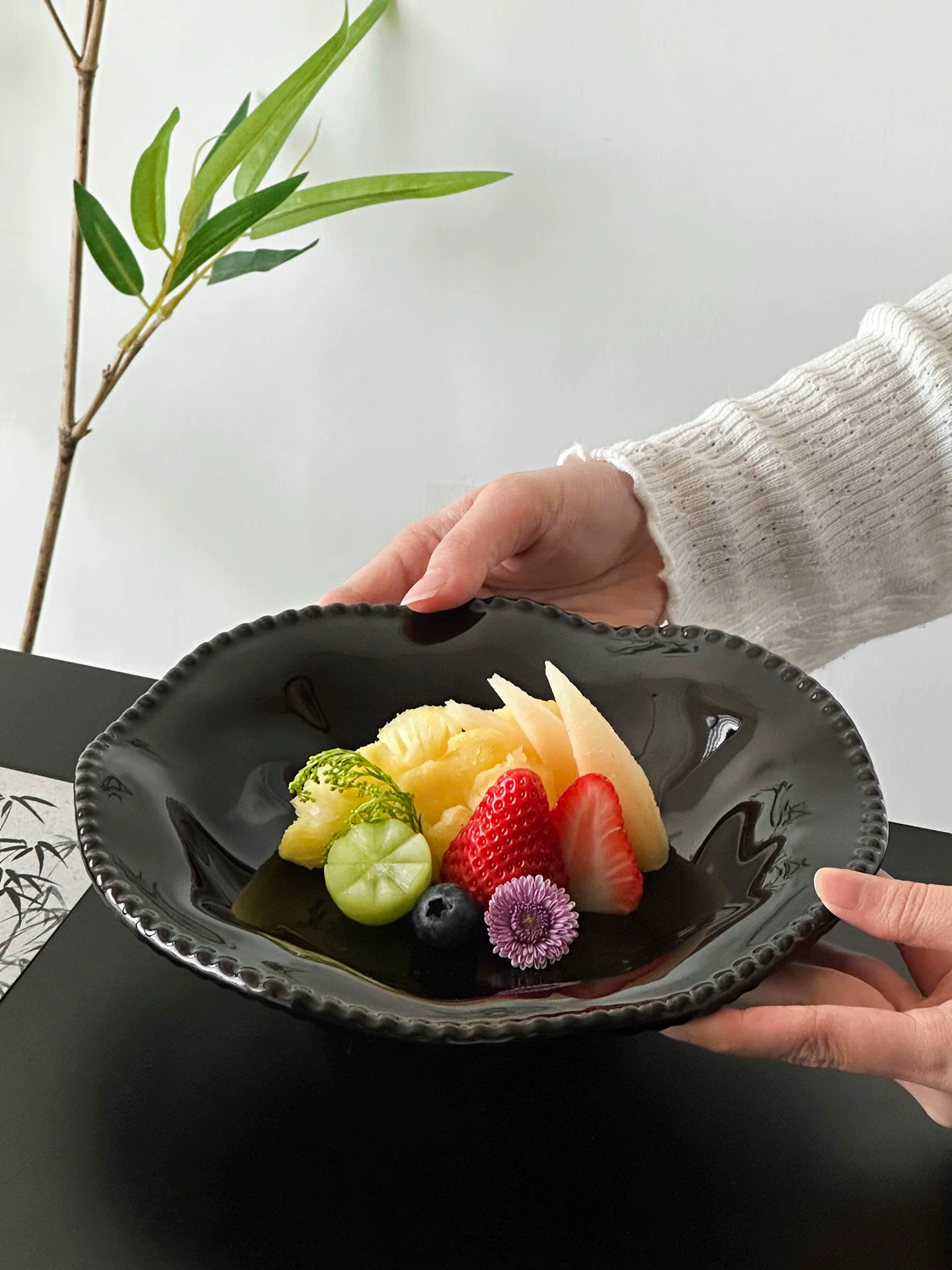 Đĩa sứ cổ điển kiểu Trung Quốc, đĩa tráng miệng trà chiều, đĩa bánh cao cấp, đĩa ăn nhẹ trà, đĩa đựng đồ ăn sáng tạo