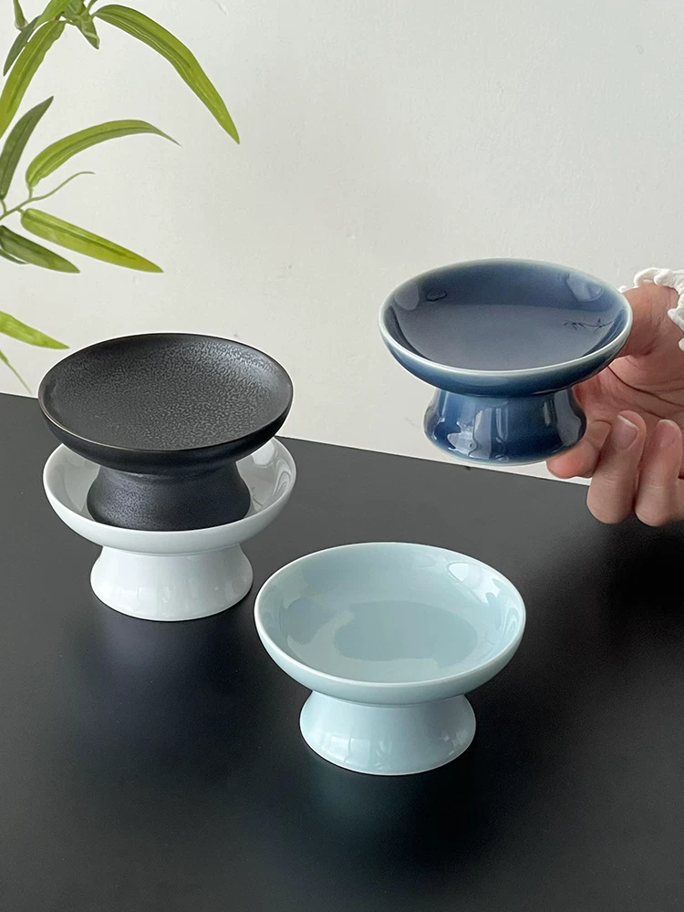 Đĩa đựng đồ ăn nhẹ kiểu Trung Quốc, đĩa sứ đựng tráng miệng, đĩa trái cây chân cao, bộ khay, đĩa nhỏ, đĩa đựng trái cây sấy khô tinh tế.