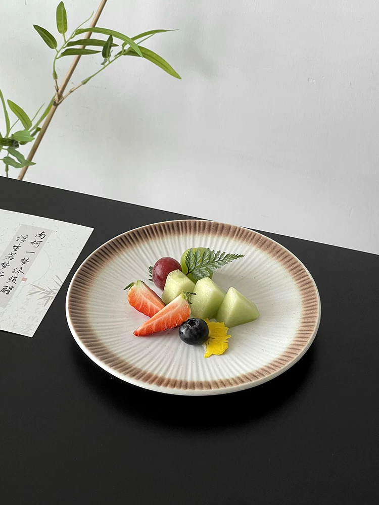 Đĩa gốm sứ phong cách cổ điển Trung Quốc, đĩa trái cây trà chiều tinh tế, đĩa tráng miệng, đĩa ăn nhẹ trà cao cấp, đĩa sáng tạo, đĩa phẳng.
